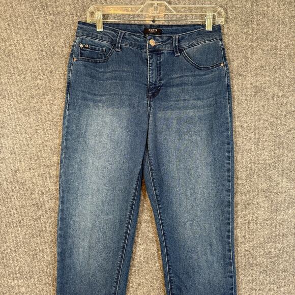 Curve Appeal Jeans Womens 30 Blue Medium Wash Stretch Skinny Casual - Picture 4 of 10